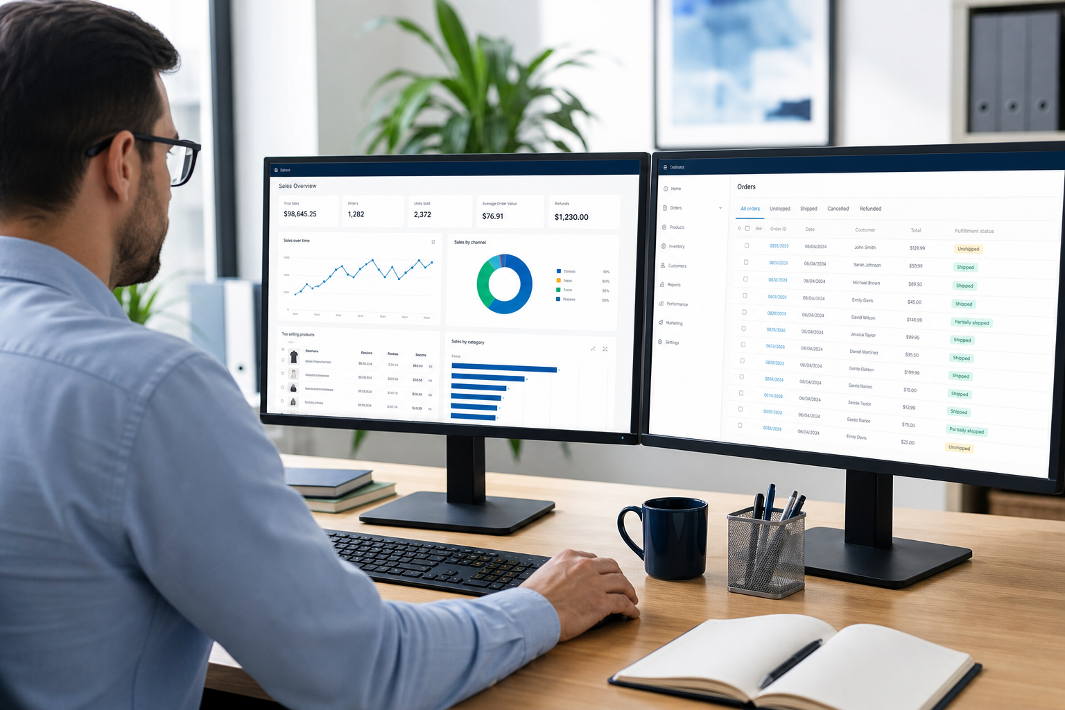 Ecommerce operations dashboard used by automation operators